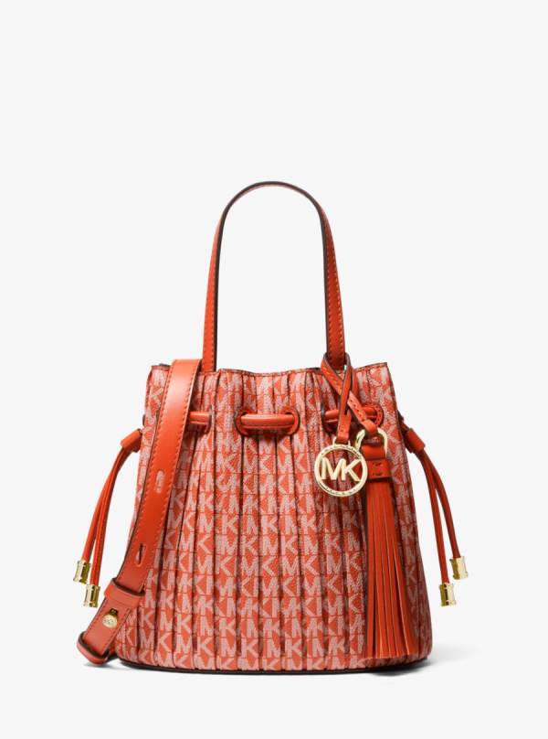 Damske Prenosná Taška Michael Kors Willa Extra-Small Pleated Logo Oranžové Hnede - Kabelky Michael Kors Nejlevnejsi | IGRZK-2318